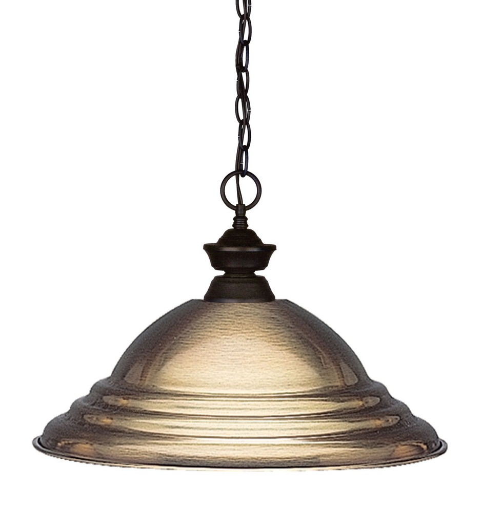 Z-Lite-100701BRZ-SAB-Shark - 1 Light Island/Billiard in Billiard Style - 16 Inches Wide by 11.5 Inches High   Bronze Finish with Antique Bronze Metal Shade