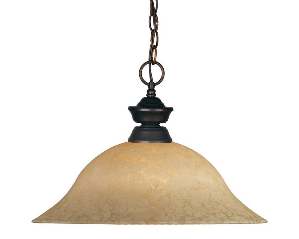 Z-Lite-100701OB-GM16-Pendant Lights - 1 Light Pendant in Classical Style - 16 Inches Wide by 12 Inches High   Olde Bronze Finish with Golden Mottle Glass
