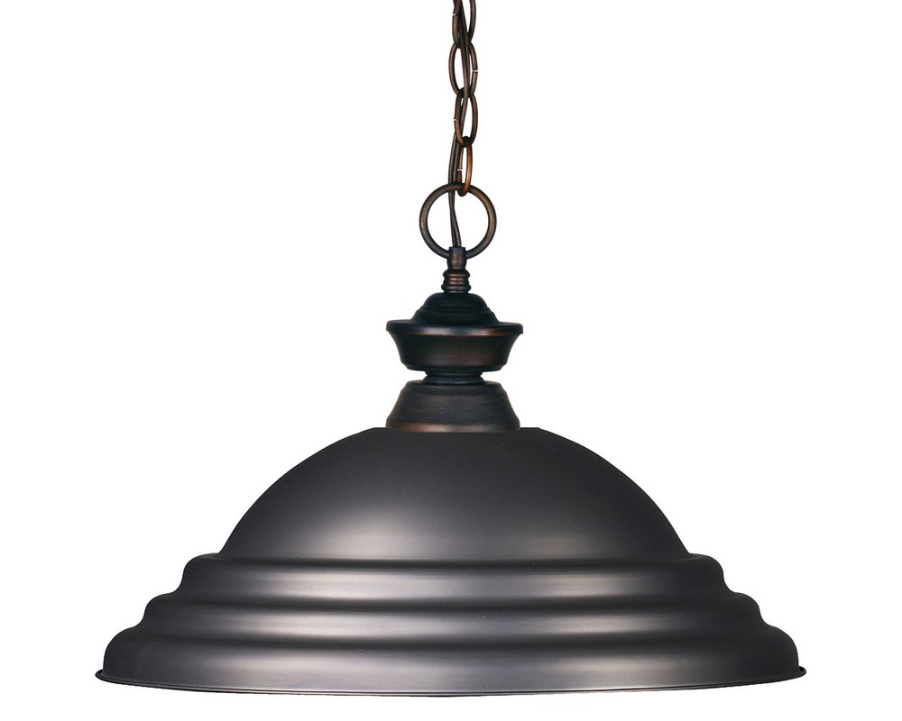 Z-Lite-100701OB-SOB-Riviera - 1 Light Pendant in Billiard Style - 16 Inches Wide by 10 Inches High   Olde Bronze Finish with Olde Bronze Metal Shade