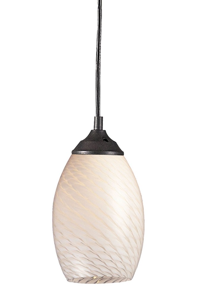 Z-Lite-131-WHITE-Jazz - 1 Light Mini Pendant in Seaside Style - 5 Inches Wide by 8 Inches High   Sand Black Finish with White Glass