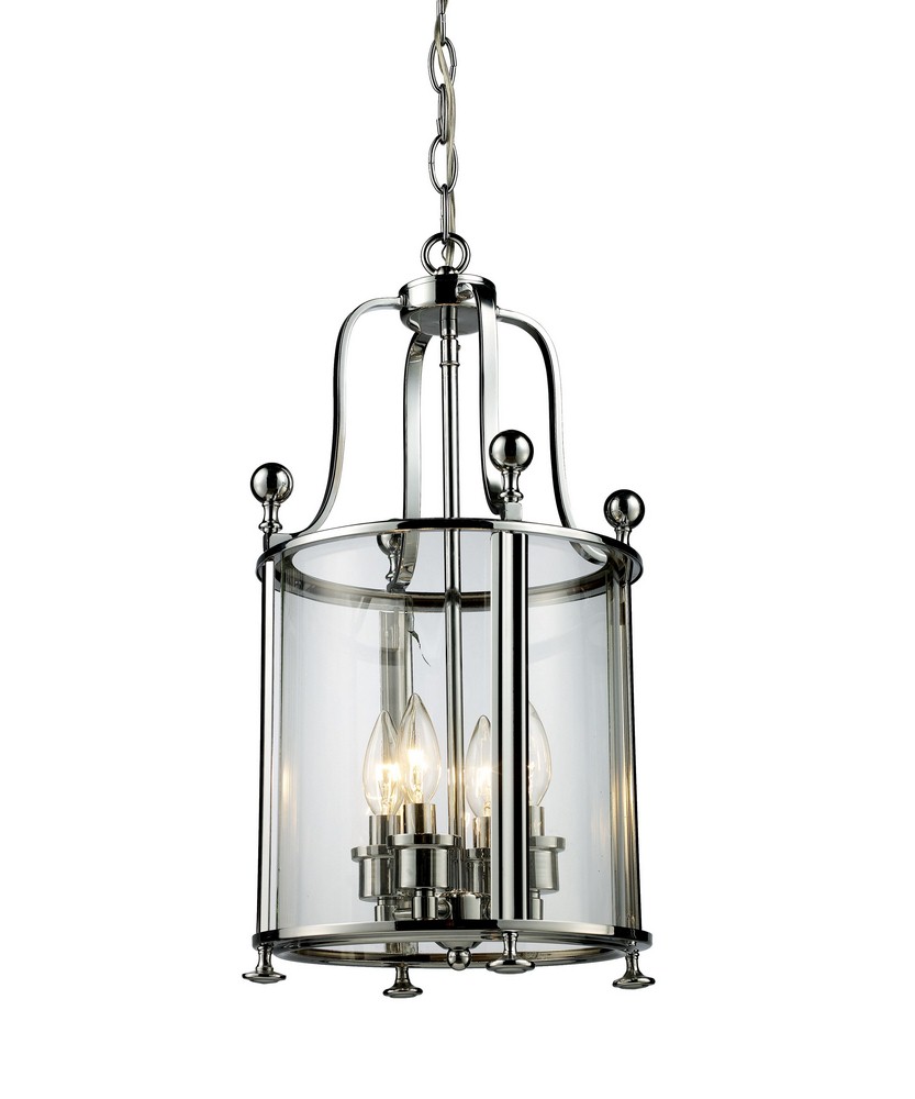 Z-Lite-134-4-Wyndham - 4 Light Pendant in Gothic Style - 11.5 Inches Wide by 21.63 Inches High   Chrome Finish with Clear Glass