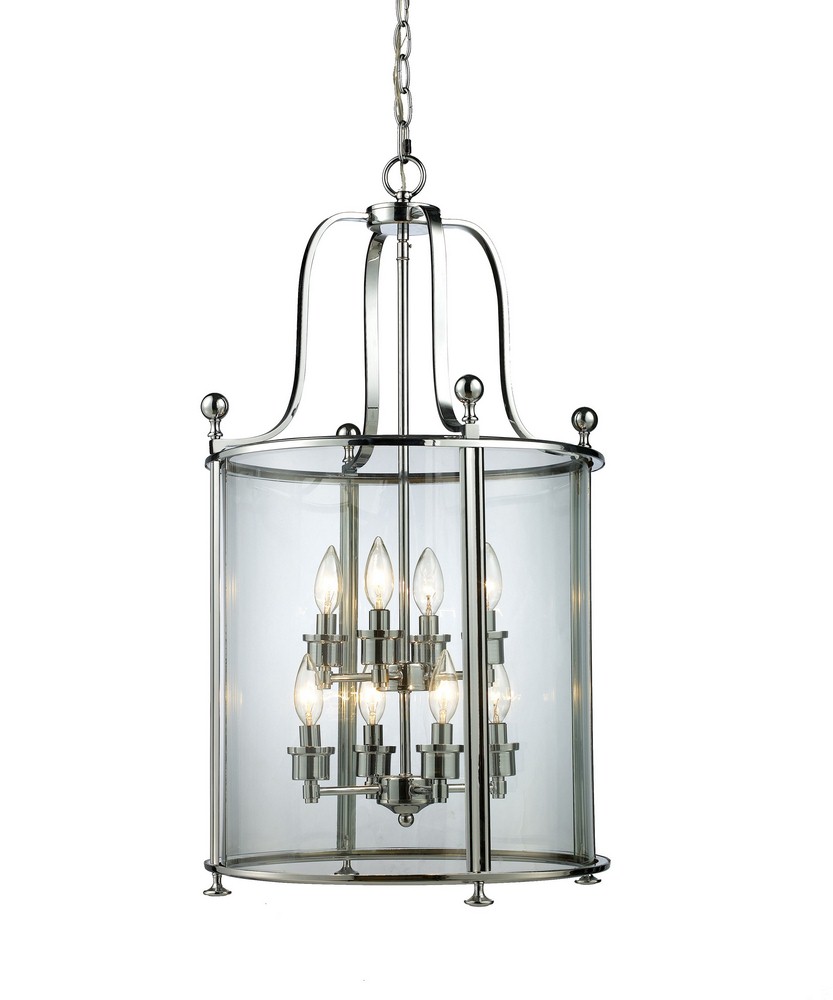 Z-Lite-134-8-Wyndham - 8 Light Pendant in Gothic Style - 18 Inches Wide by 31.75 Inches High   Chrome Finish with Clear Glass