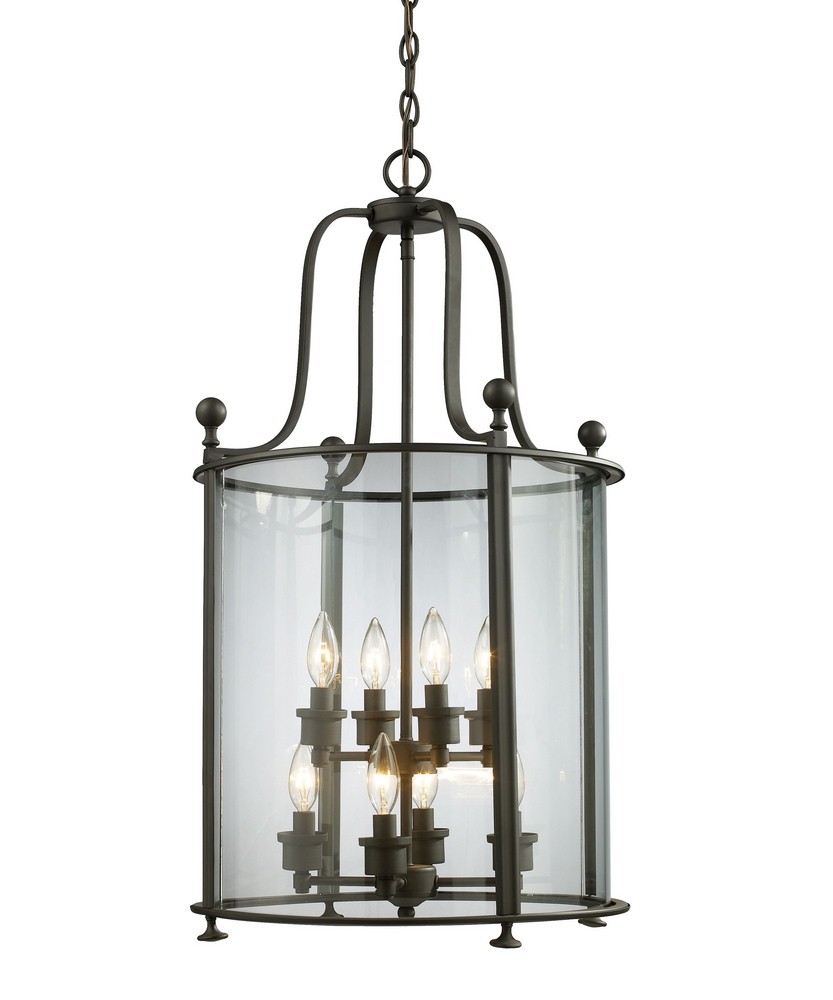 Z-Lite-135-8-Wyndham - 8 Light Pendant in Gothic Style - 18 Inches Wide by 31.75 Inches High   Bronze Finish with Clear Glass