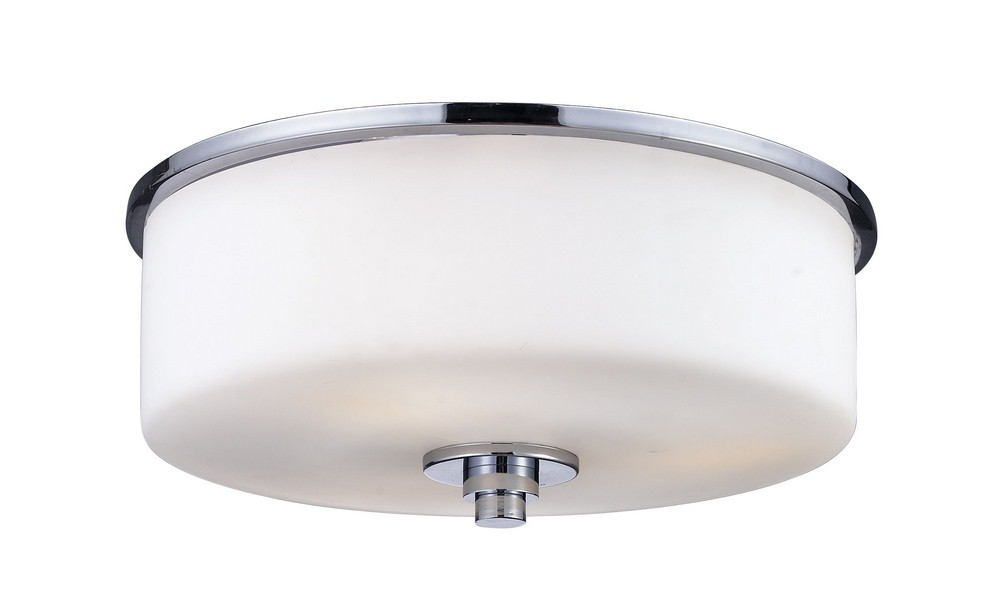 Z-Lite-163F-2-Ibis - 2 Light Flush Mount in Art Moderne Style - 11 Inches Wide by 5.5 Inches High   Chrome Finish with Matte Opal Glass
