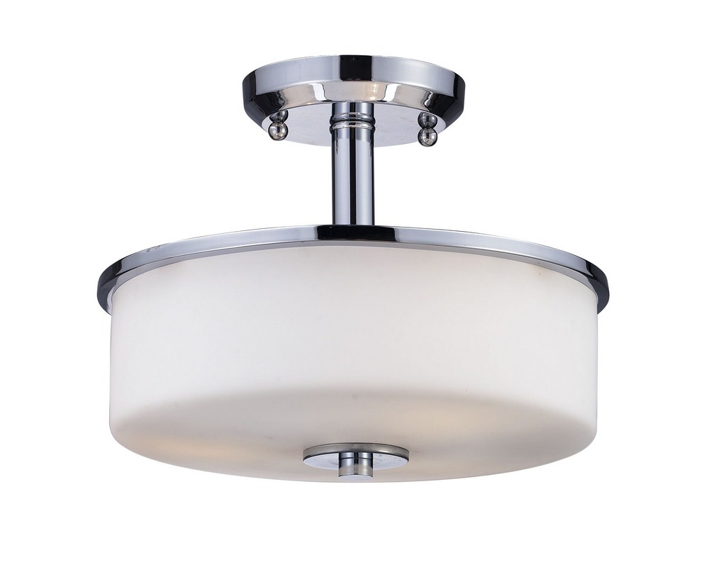 Z-Lite-163SF-Ibis - 3 Light Semi-Flush Mount in Art Moderne Style - 11 Inches Wide by 10.5 Inches High   Chrome Finish with Matte Opal Glass