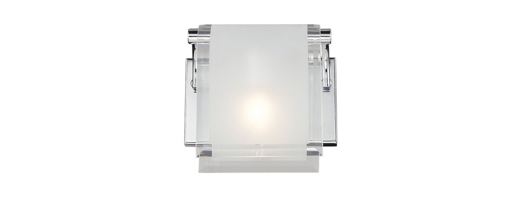 Z-Lite-169-1S-Zephyr - 1 Light Wall Sconce in Fusion Style - 7.66 Inches Wide by 7 Inches High   Chrome Finish with Clear Beveled/Frosted Glass