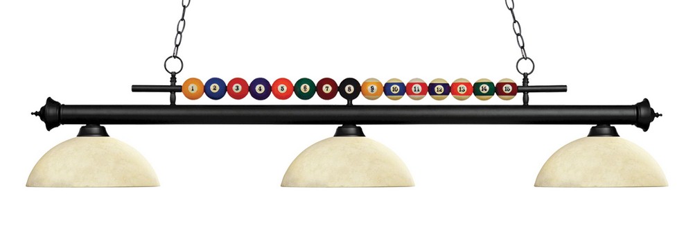 Z-Lite-170MB-DGM14-Shark - 3 Light Island/Billiard in Billiard Style - 16 Inches Wide by 15 Inches High   Shark - 3 Light Island/Billiard in Billiard Style - 16 Inches Wide by 15 Inches High