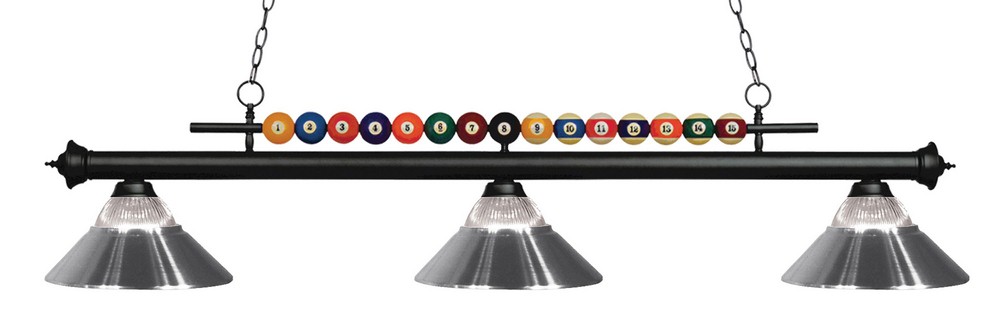 Z-Lite-170MB-RCH-Shark - 3 Light Island/Billiard in Billiard Style - 16 Inches Wide by 15 Inches High   Shark - 3 Light Island/Billiard in Billiard Style - 16 Inches Wide by 15 Inches High