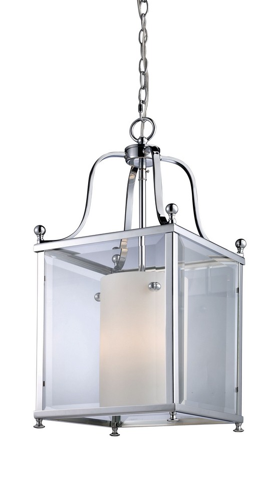 Z-Lite-176-3M-Fairview - 3 Light Pendant in Seaside Style - 11 Inches Wide by 23.75 Inches High   Chrome Finish with Clear Beveled/Matte Opal Glass