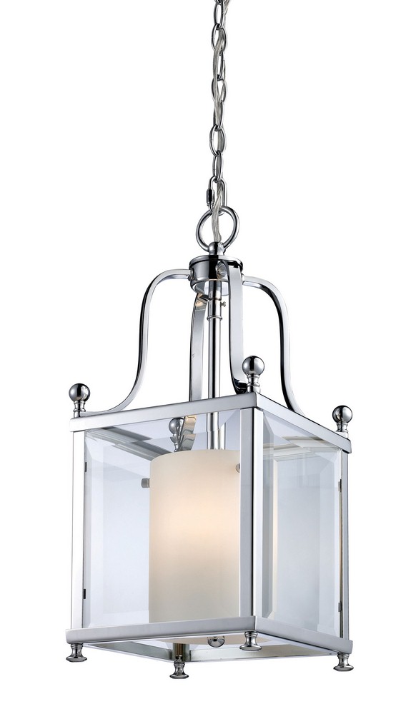 Z-Lite-176-3S-Fairview - 3 Light Pendant in Seaside Style - 8.25 Inches Wide by 19 Inches High   Chrome Finish with Clear Beveled/Matte Opal Glass