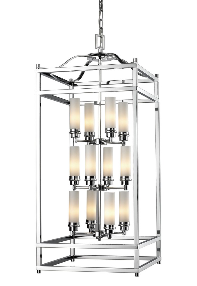 Z-Lite-180-12-Altadore - 12 Light Pendant in Metropolitan Style - 17.75 Inches Wide by 41.34 Inches High   Chrome Finish with Matte Opal Glass