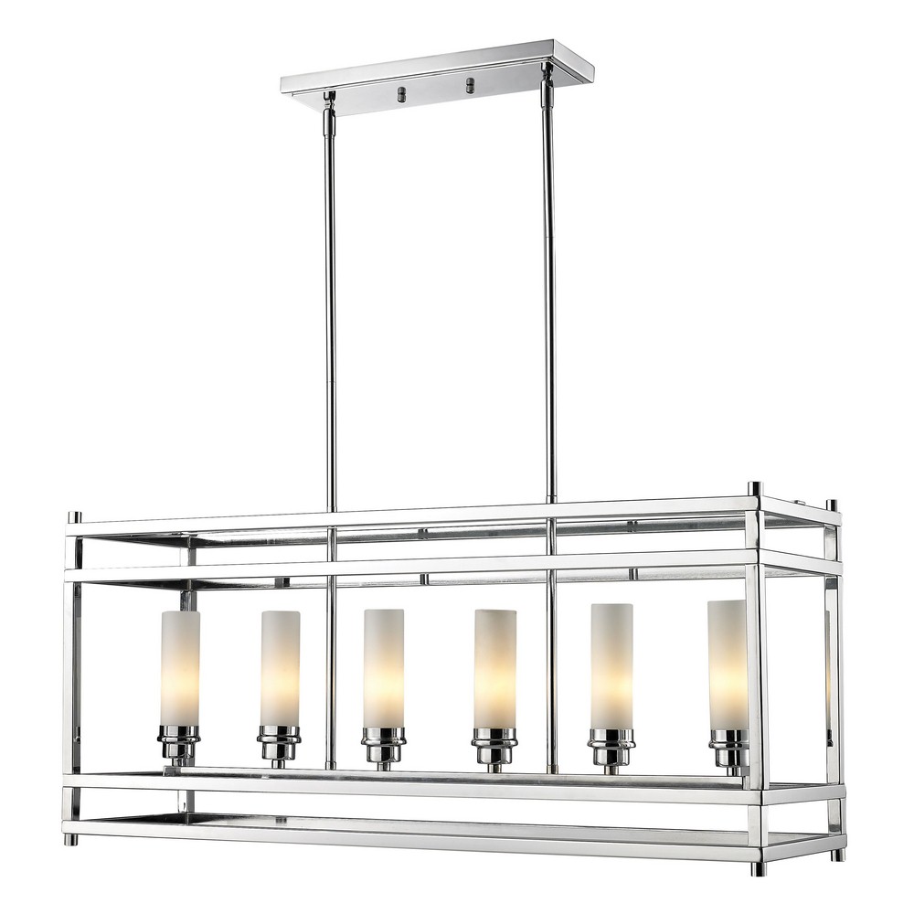 Z-Lite-180-6-Altadore - 6 Light Pendant in Metropolitan Style - 9.85 Inches Wide by 15 Inches High   Chrome Finish with Matte Opal Glass