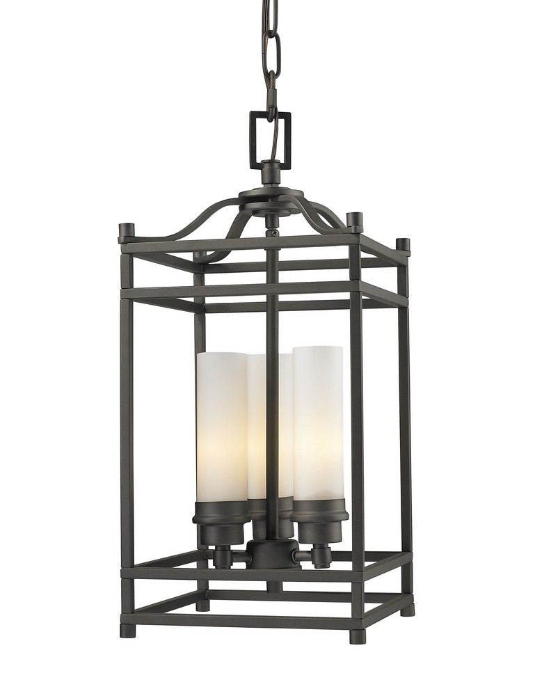 Z-Lite-181-3-Altadore - 3 Light Pendant in Metropolitan Style - 8.65 Inches Wide by 19.3 Inches High   Bronze Finish with Matte Opal Glass