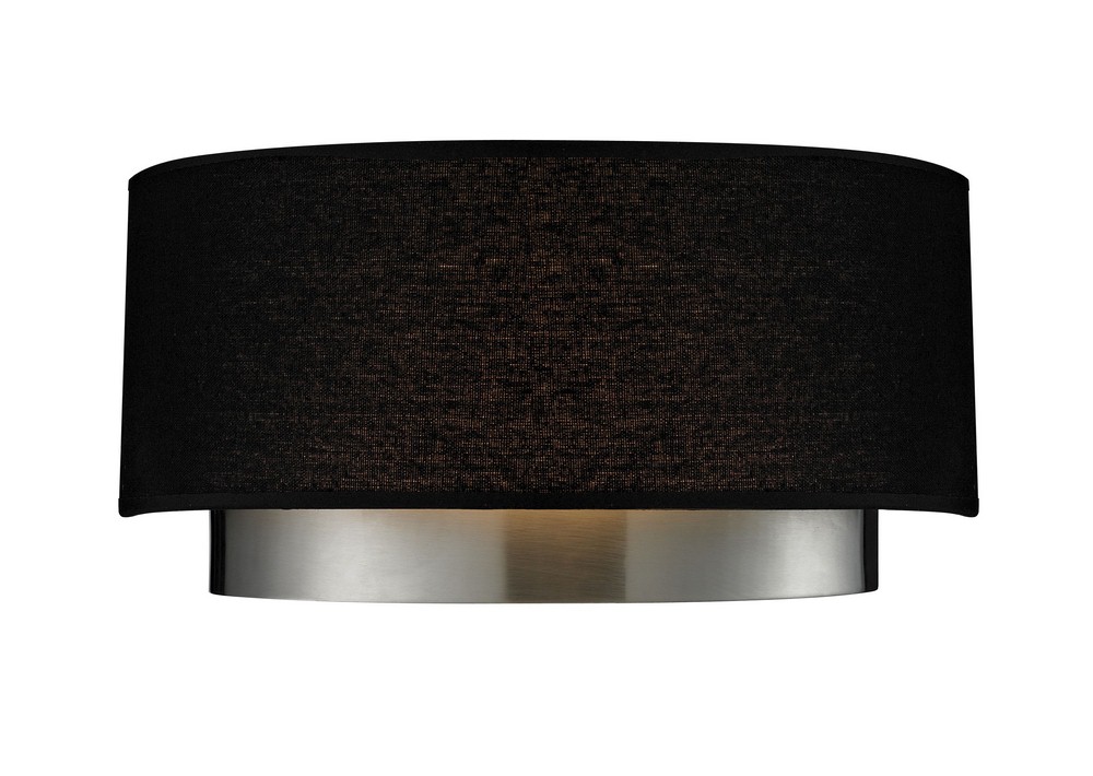 Z-Lite-187-2S-Jade - 2 Light Wall Sconce in Metropolitan Style - 11.75 Inches Wide by 6.7 Inches High   Chrome Finish with Black Fabric Shade