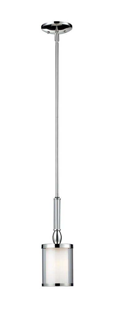 Z-Lite-1908MP-Argenta - 1 Light Mini Pendant in Seaside Style - 4.75 Inches Wide by 62.75 Inches High   Chrome Finish with Clear/Matte Opal Glass