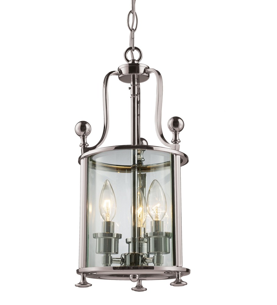 Z-Lite-191-3-Wyndham - 3 Light Pendant in Gothic Style - 8.5 Inches Wide by 17.75 Inches High   Brushed Nickel Finish with Clear Glass