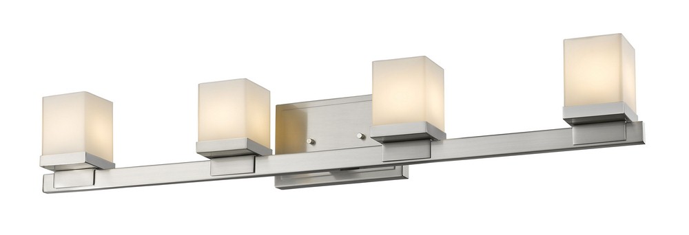 Z-Lite-1913-4V-BN-LED-Cadiz - 16W 4 LED Bath Vanity in Art Moderne Style - 32 Inches Wide by 5 Inches High Brushed Nickel  Chrome Finish with Matte Opal Glass