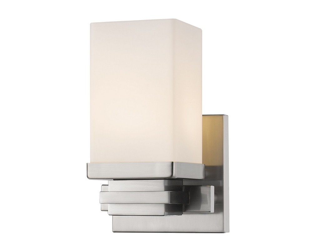 Z-Lite-1916-1S-BN-LED-Avige - 8W 1 LED Wall Sconce in Fusion Style - 4.6 Inches Wide by 7.7 Inches High Brushed Nickel  Chrome Finish with Matte Opal Glass