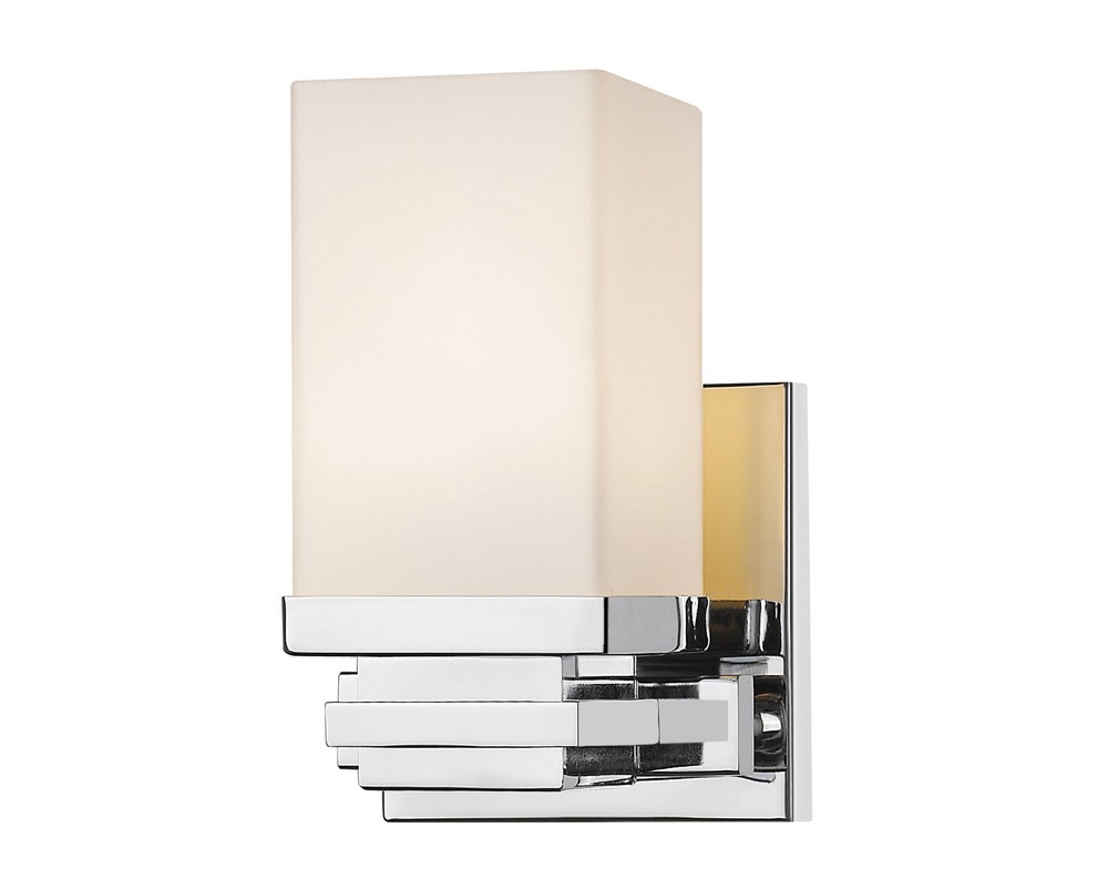 Z-Lite-1916-1S-CH-LED-Avige - 8W 1 LED Wall Sconce in Fusion Style - 4.6 Inches Wide by 7.7 Inches High Chrome  Chrome Finish with Matte Opal Glass