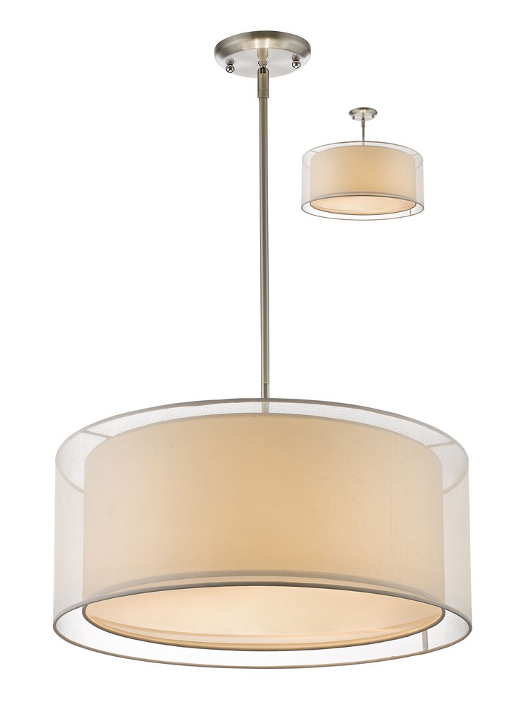 Z-Lite-192-24W-C-Sedona - 3 Light Convertible Pendant in Metropolitan Style - 24 Inches Wide by 58.48 Inches High   Sedona - 3 Light Convertible Pendant in Metropolitan Style - 24 Inches Wide by 58.48