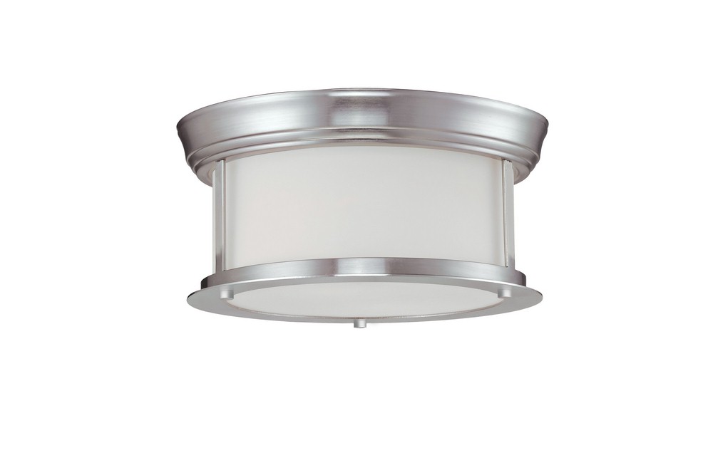 Z-Lite-2002F10-BN-Sonna - 2 Light Flush Mount in Seaside Style - 10.75 Inches Wide by 5 Inches High   Brushed Nickel Finish with Matte Opal Glass