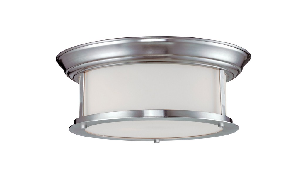 Z-Lite-2002F13-BN-Sonna - 2 Light Flush Mount in Seaside Style - 13.25 Inches Wide by 5.25 Inches High   Brushed Nickel Finish with Matte Opal Glass