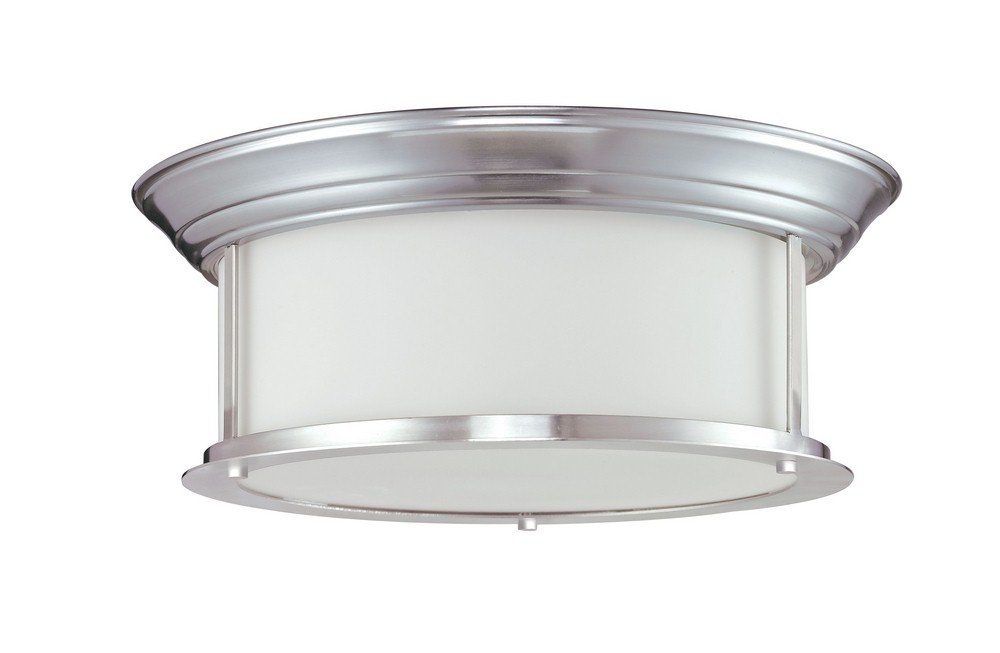 Z-Lite-2002F16-BN-Sonna - 3 Light Flush Mount in Seaside Style - 15.5 Inches Wide by 6 Inches High   Brushed Nickel Finish with Matte Opal Glass