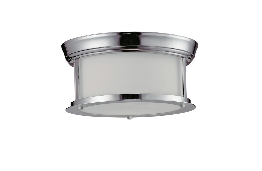 Z-Lite-2003F10-CH-Sonna - 2 Light Flush Mount in Seaside Style - 10.75 Inches Wide by 5 Inches High   Chrome Finish with Matte Opal Glass