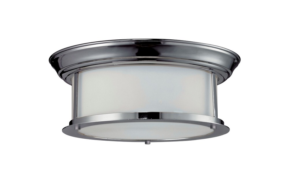 Z-Lite-2003F13-CH-Sonna - 2 Light Flush Mount in Seaside Style - 13.25 Inches Wide by 5.25 Inches High   Chrome Finish with Matte Opal Glass