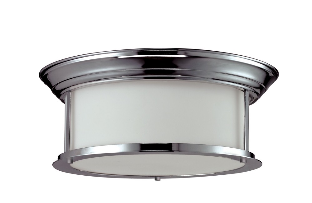 Z-Lite-2003F16-CH-Sonna - 3 Light Flush Mount in Seaside Style - 15.5 Inches Wide by 6 Inches High   Chrome Finish with Matte Opal Glass