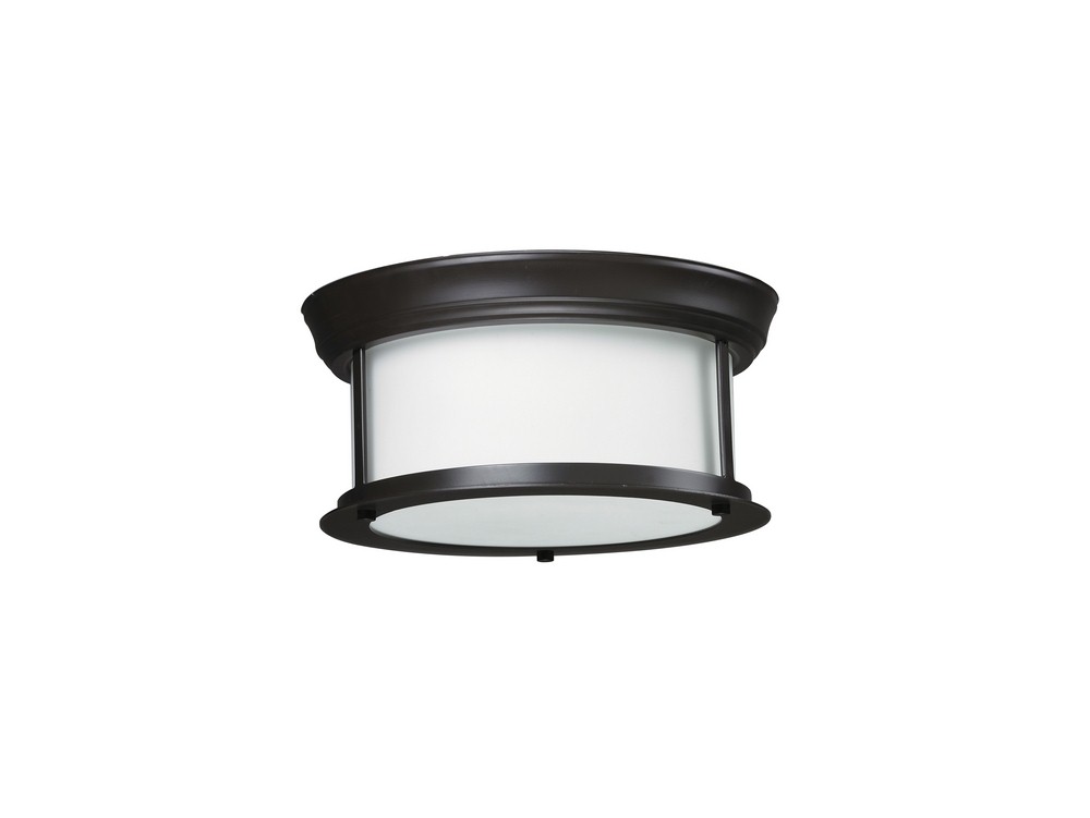 Z-Lite-2004F10-BRZ-Sonna - 2 Light Flush Mount in Seaside Style - 10.75 Inches Wide by 5 Inches High   Bronze Finish with Matte Opal Glass