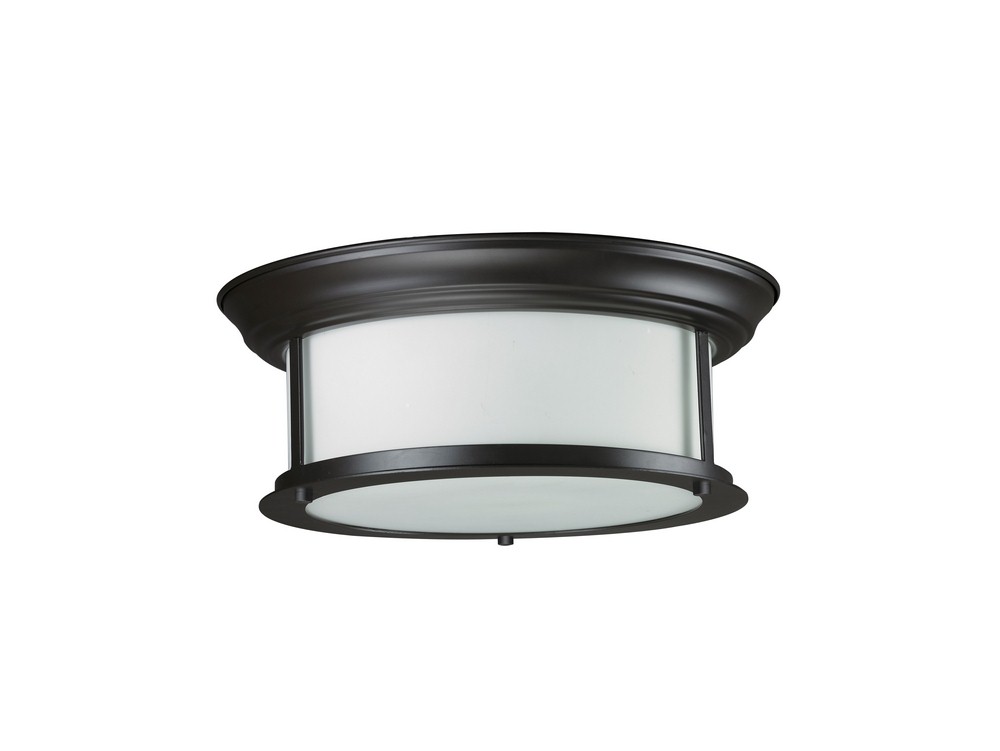 Z-Lite-2004F13-BRZ-Sonna - 2 Light Flush Mount in Seaside Style - 13.25 Inches Wide by 5.25 Inches High   Bronze Finish with Matte Opal Glass