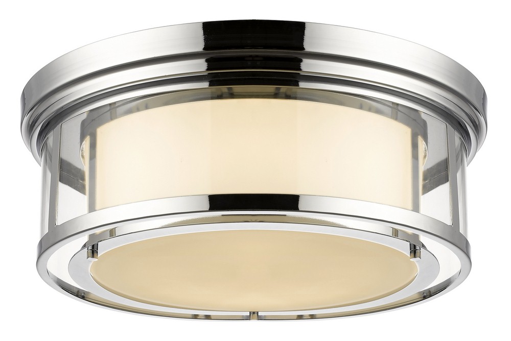 Z-Lite-2005F21-CH-Luna - 4 Light Flush Mount in Fusion Style - 21.25 Inches Wide by 7 Inches High Chrome  Chrome Finish with Matte Opal Glass