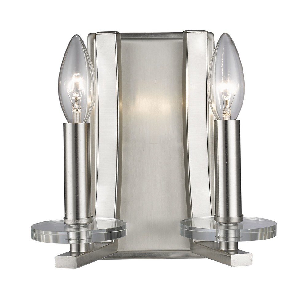 Z-Lite-2010-2S-BN-Verona - 2 Light Wall Sconce in Urban Style - 8.5 Inches Wide by 8 Inches High   Brushed Nickel Finish