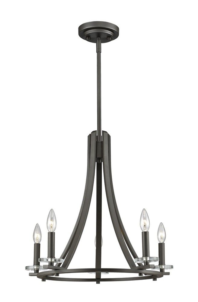 Z-Lite-2010-5BRZ-Verona - 5 Light Chandelier in Urban Style - 22 Inches Wide by 20.75 Inches High   Verona - 5 Light Chandelier in Urban Style - 22 Inches Wide by 20.75 Inches High