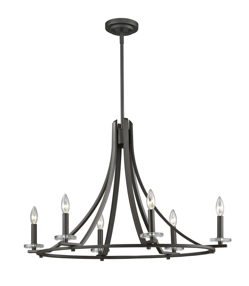 Z-Lite-2010-6C-BRZ-Verona - 6 Light Pendant in Urban Style - 18.5 Inches Wide by 21 Inches High   Verona - 6 Light Pendant in Urban Style - 18.5 Inches Wide by 21 Inches High