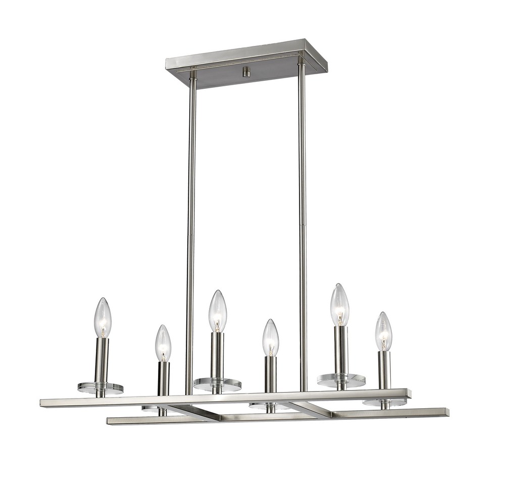 Z-Lite-2010-6L-BN-Verona - 6 Light Pendant in Urban Style - 13 Inches Wide by 4.5 Inches High Brushed Nickel  Bronze Finish