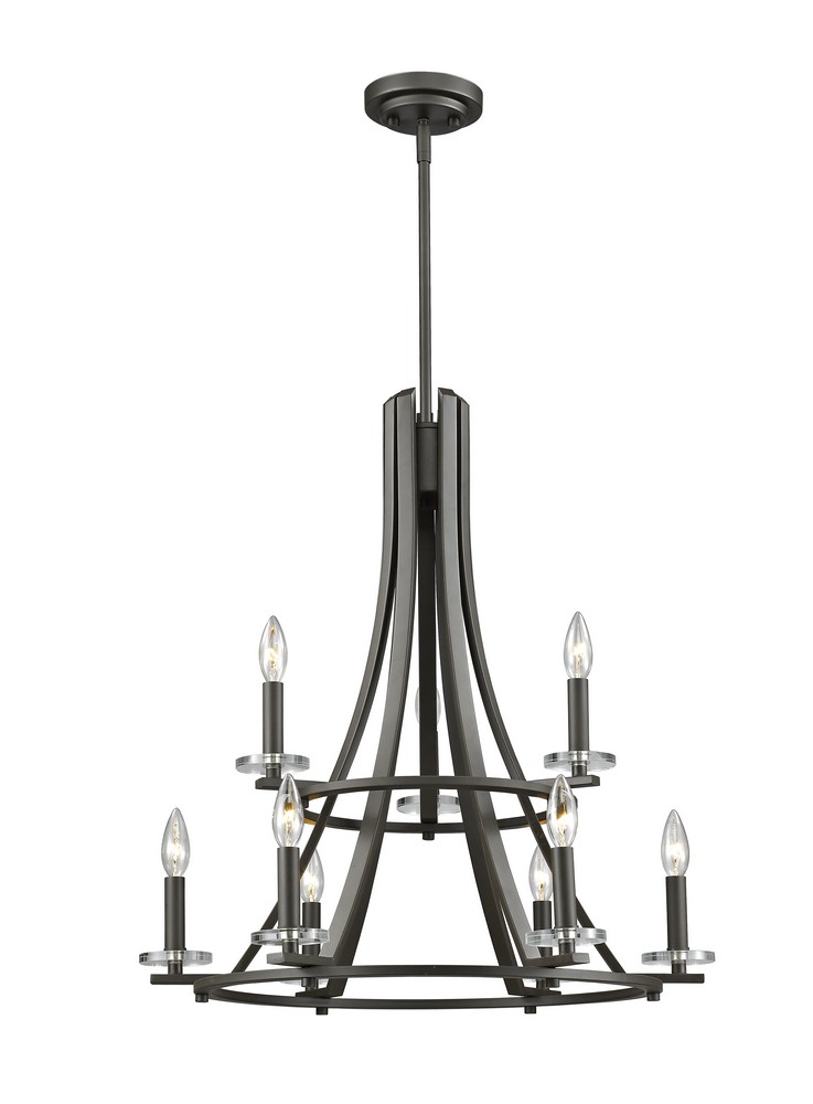 Z-Lite-2010-9BRZ-Verona - 9 Light Chandelier in Urban Style - 25 Inches Wide by 27 Inches High Bronze  Bronze Finish