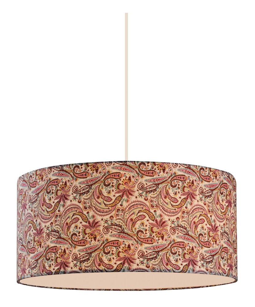 Z-Lite-204-20-Astra - 3 Light Pendant in Whimsical Style - 20 Inches Wide by 9 Inches High Gloss White Pink Gloss White Finish with Pink Fabric Shade