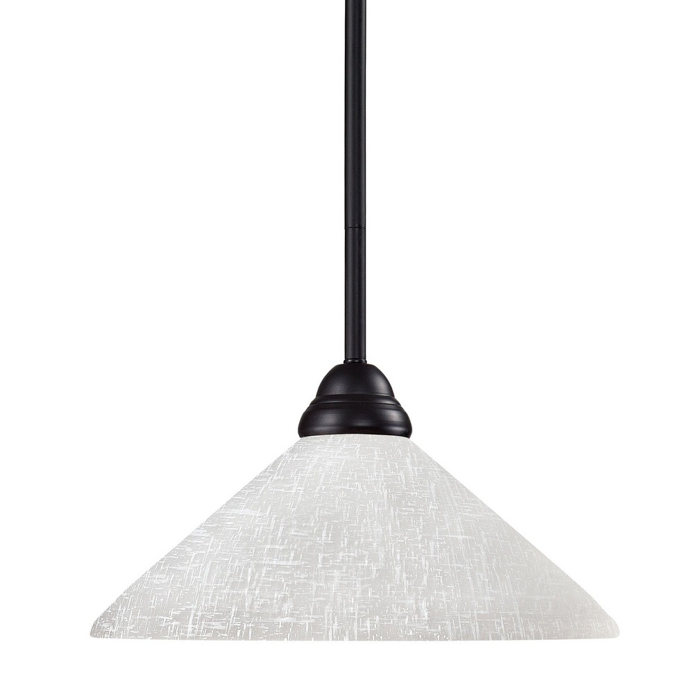 Z-Lite-2114MP-BRZ-AWL14-Riviera - 1 Light Pendant in Billiard Style - 14 Inches Wide by 12 Inches High   Bronze Finish with White Linen Glass