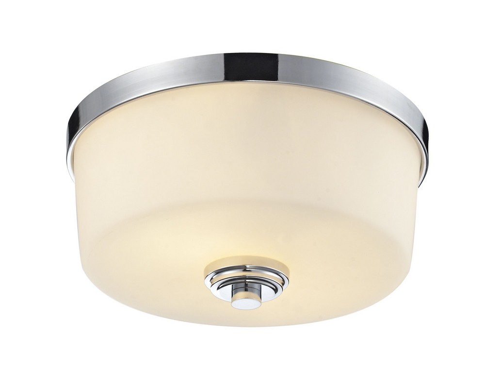 Z-Lite-225F2-Lamina - 2 Light Flush Mount in Fusion Style - 12.13 Inches Wide by 5.75 Inches High   Chrome Finish with Matte Opal Glass