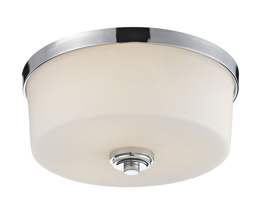 Z-Lite-225F3-Lamina - 3 Light Flush Mount in Fusion Style - 13.88 Inches Wide by 6.38 Inches High   Chrome Finish with Matte Opal Glass