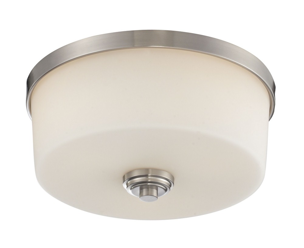 Z-Lite-226F3-Lamina - 3 Light Flush Mount in Restoration Style - 13.88 Inches Wide by 6.38 Inches High   Brushed Nickel Finish with Matte Opal Glass