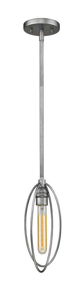 Z-Lite-3000MP-OS-Persis - 1 Light Mini Pendant in Utilitarian Style - 5.5 Inches Wide by 12 Inches High   Old Silver Finish