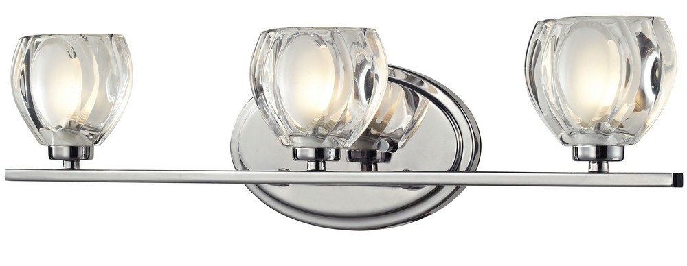 Z-Lite-3023-3V-LED-Jaol - 22.5 Inch 12W 3 LED Bath Vanity Chrome Clear/Frosted Bronze Finish with Clear Glass