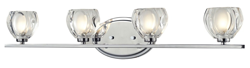 Z-Lite-3023-4V-LED-Jaol - 31.13 Inch 16W 4 LED Bath Vanity Chrome Clear/Frosted Chrome Finish with Clear Glass