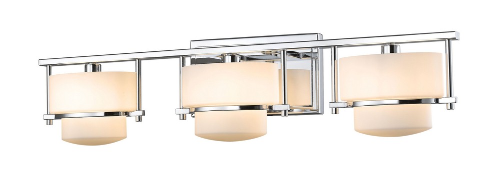 Z-Lite-3030-3V-CH-Porter - 3 Light Bath Vanity in Art Moderne Style - 25 Inches Wide by 6.25 Inches High   Porter - 3 Light Bath Vanity in Art Moderne Style - 25 Inches Wide by 6.25 Inches High