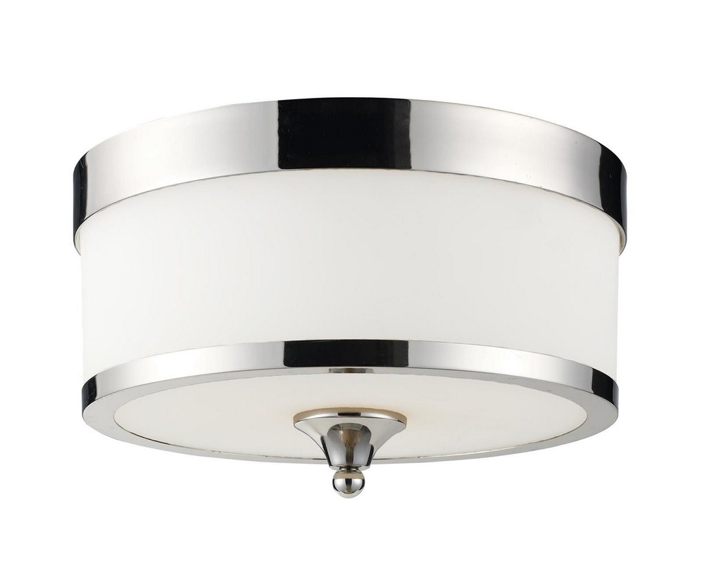 Z-Lite-307F-CH-Cosmopolitan - 3 Light Flush Mount in Metropolitan Style - 13 Inches Wide by 8 Inches High   Chrome Finish with Matte Opal Glass