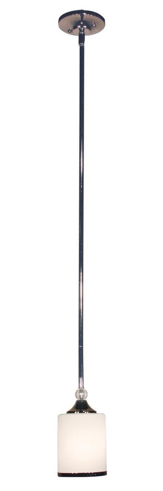 Z-Lite-307MP-CH-Cosmopolitan - 1 Light Mini Pendant in Metropolitan Style - 4.5 Inches Wide by 8.63 Inches High   Chrome Finish with Matte Opal Glass