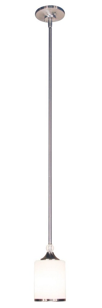 Z-Lite-308MP-BN-Cosmopolitan - 1 Light Mini Pendant in Classical Style - 4.5 Inches Wide by 8.63 Inches High   Brushed Nickel Finish with Matte Opal Glass